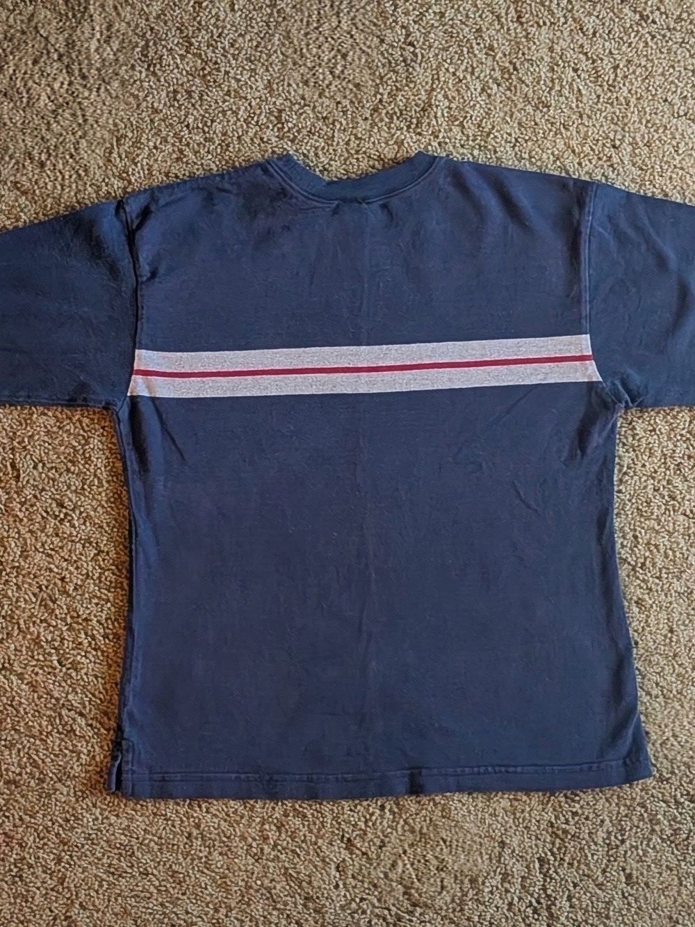 Vintage 90s/Y2K Navy Blue GAP Chest Stripe Long Sleeve Shirt